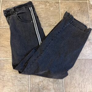 Hollister Men's Relaxed Black Jeans with Side Stripe